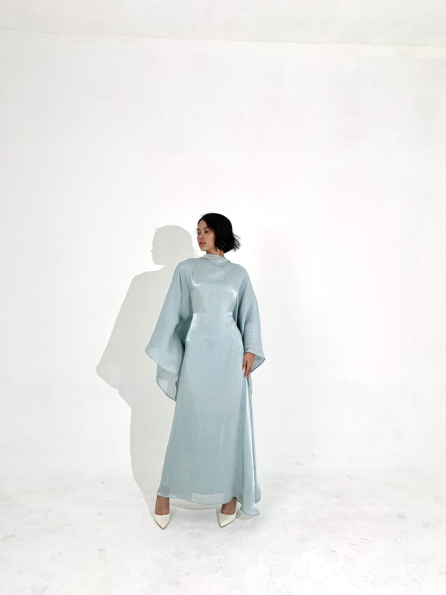 Sheen Kaftan Dress in Aquamarine