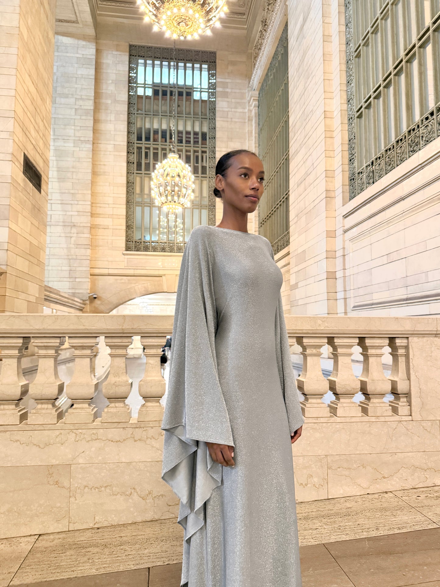 MOONLIGHT Kaftan Dress | A shimmery silver kaftan dress
