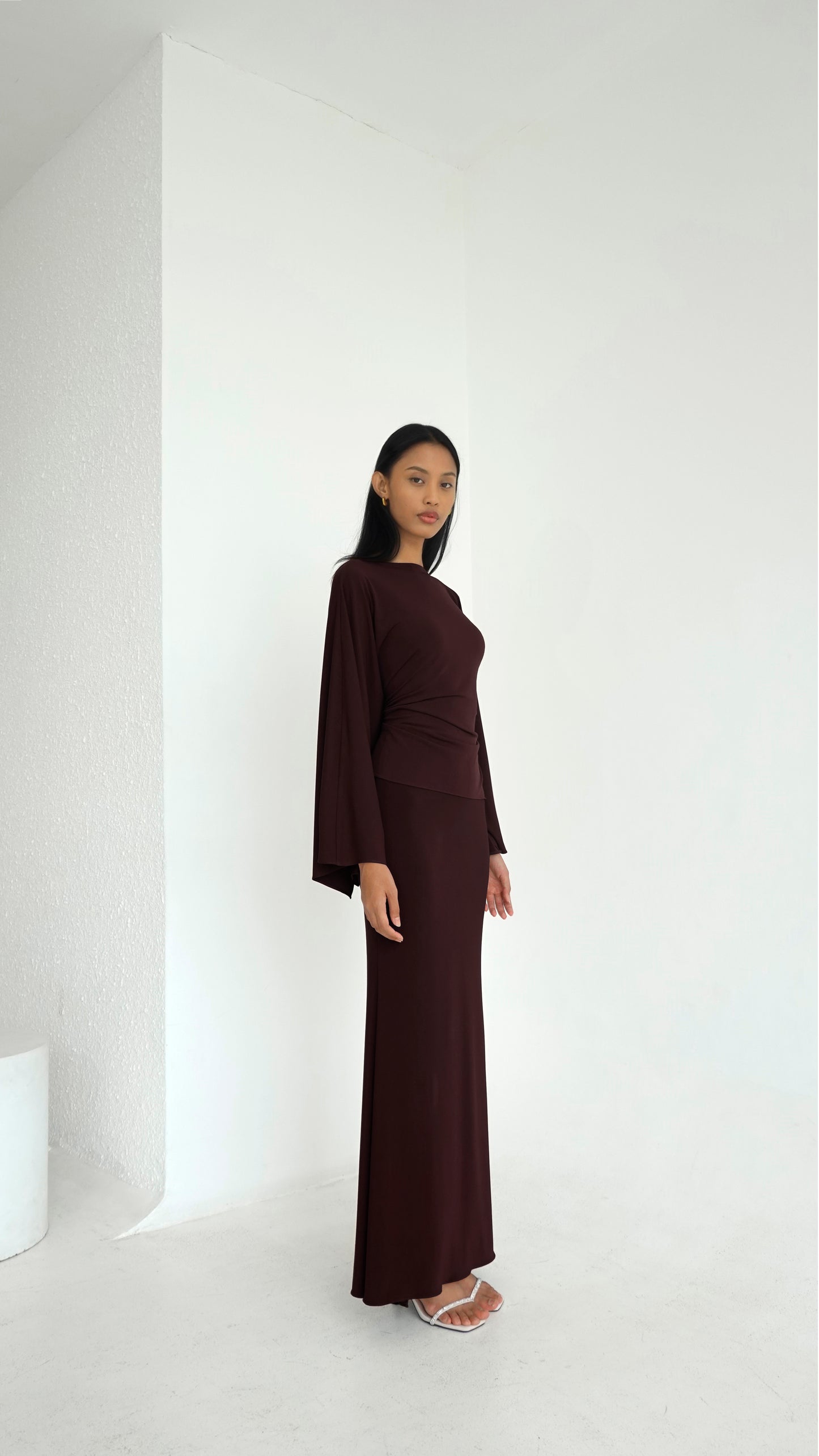 ESME Top & Skirt Set in Coffee | NEW