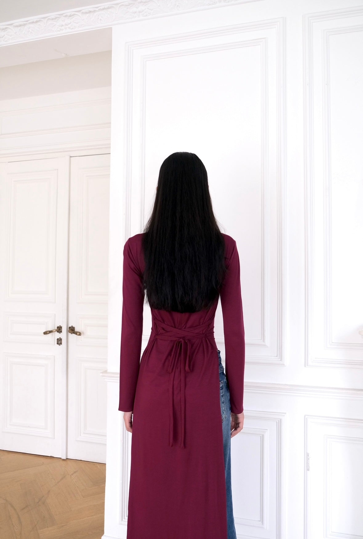 Esmé New York ARI Asymmetrical Longline Top Burgundy