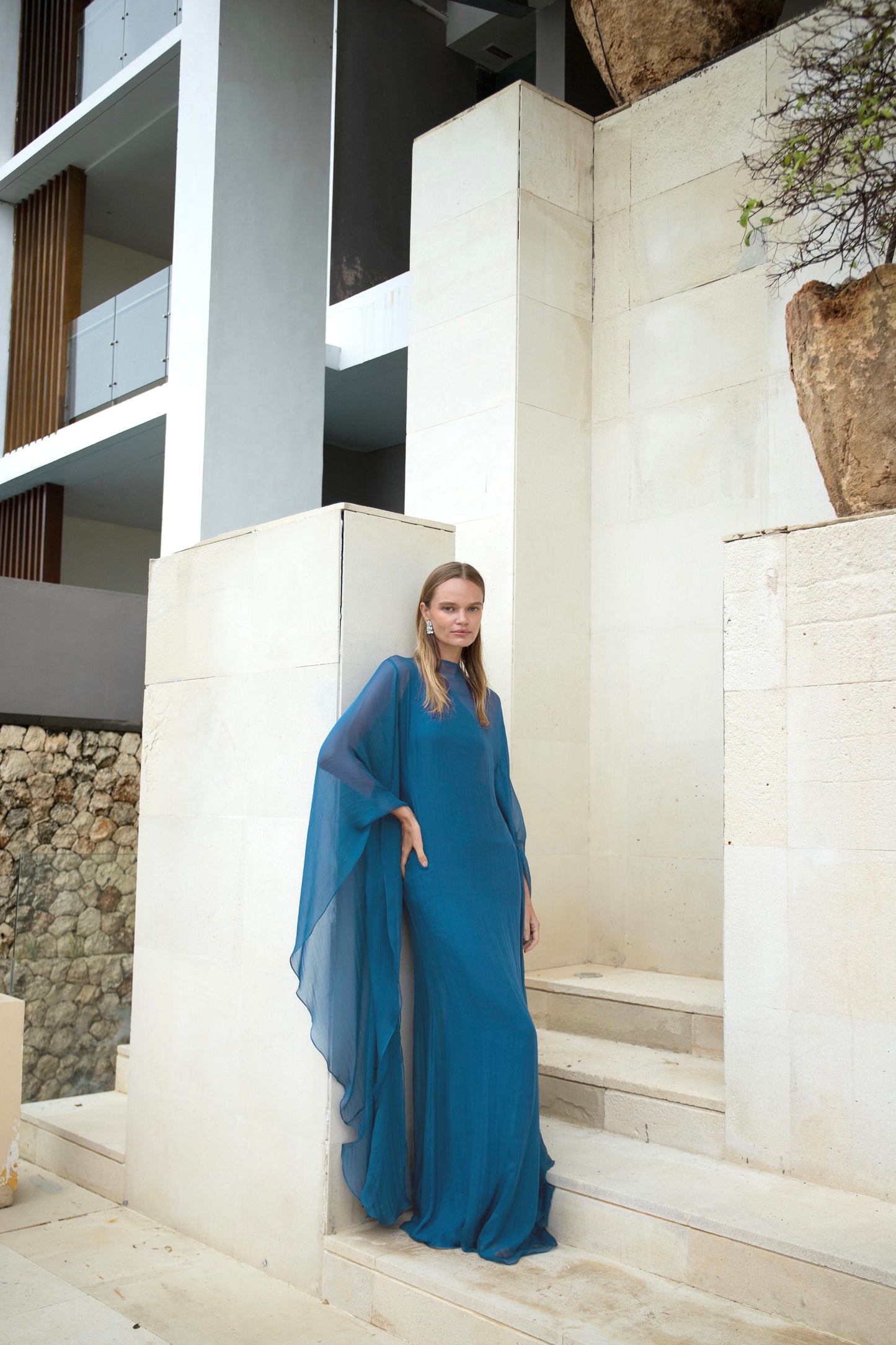 Pure Silk Dress in Teal