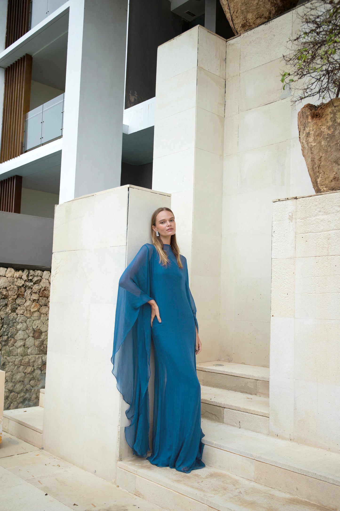 Pure Silk Dress in Teal