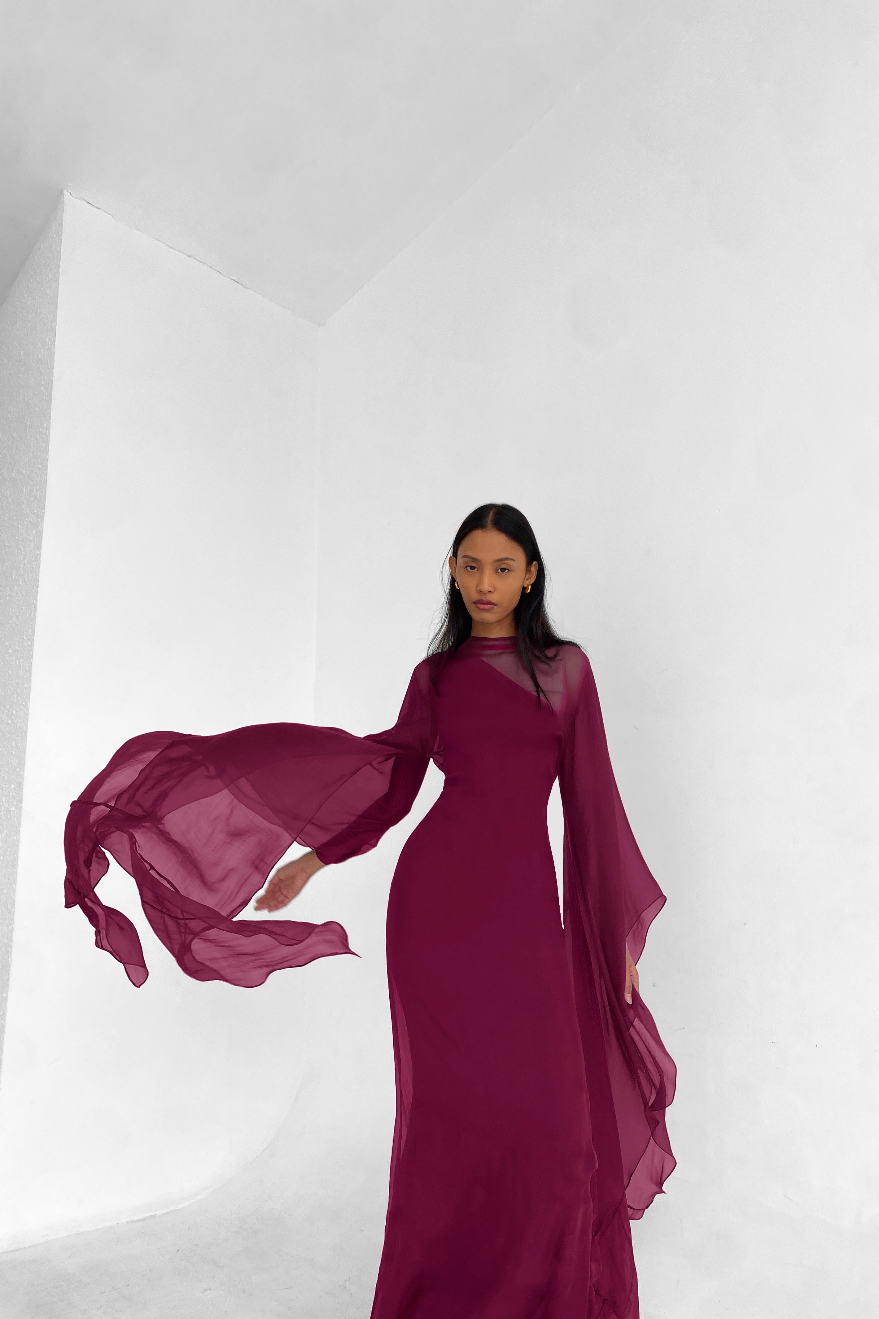 Pure Silk Dress in Burgundy | Preorder ships in ~2 weeks  Esm New York