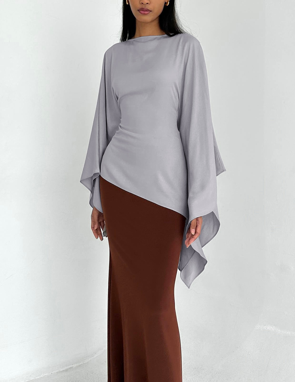 GRAY Asymmetrical Butterfly Top