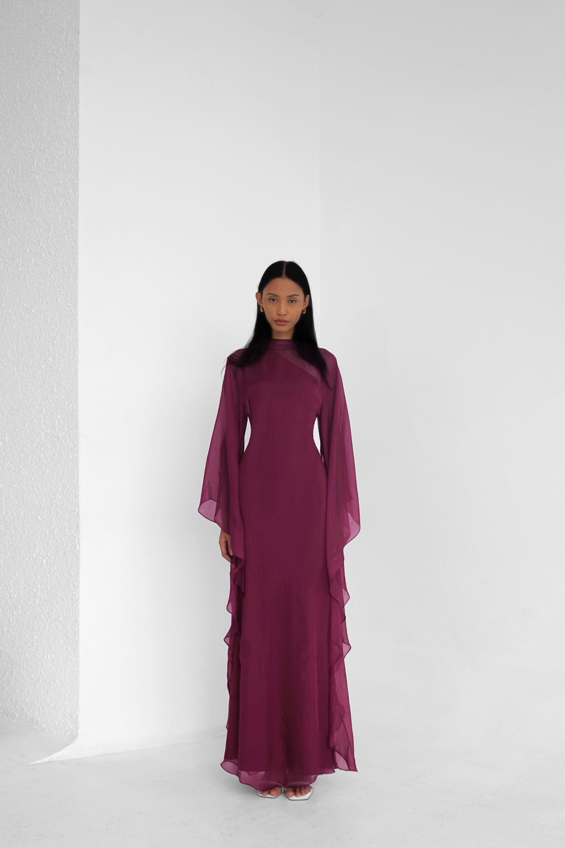 Pure Silk Dress in Burgundy Pure Silk Dress in Burgundy