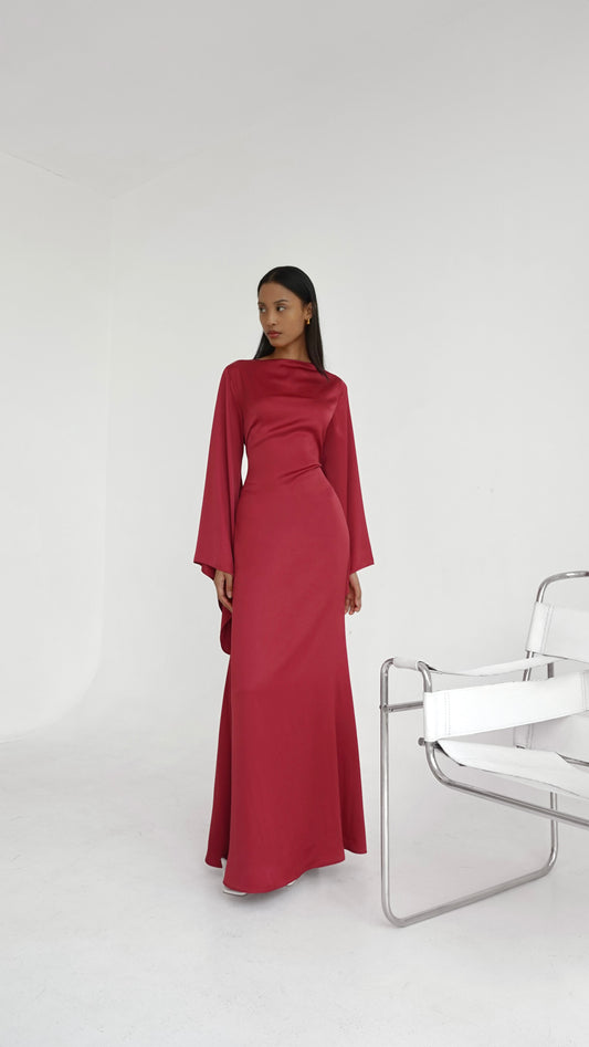 Tulip Dress in Red Rose