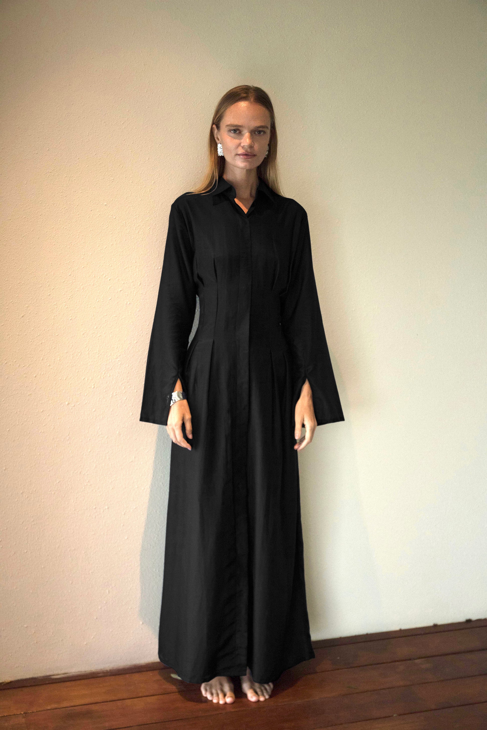 cotton silk fabric dress KIYO SILK COTTON VOILE DRESS NANICHE