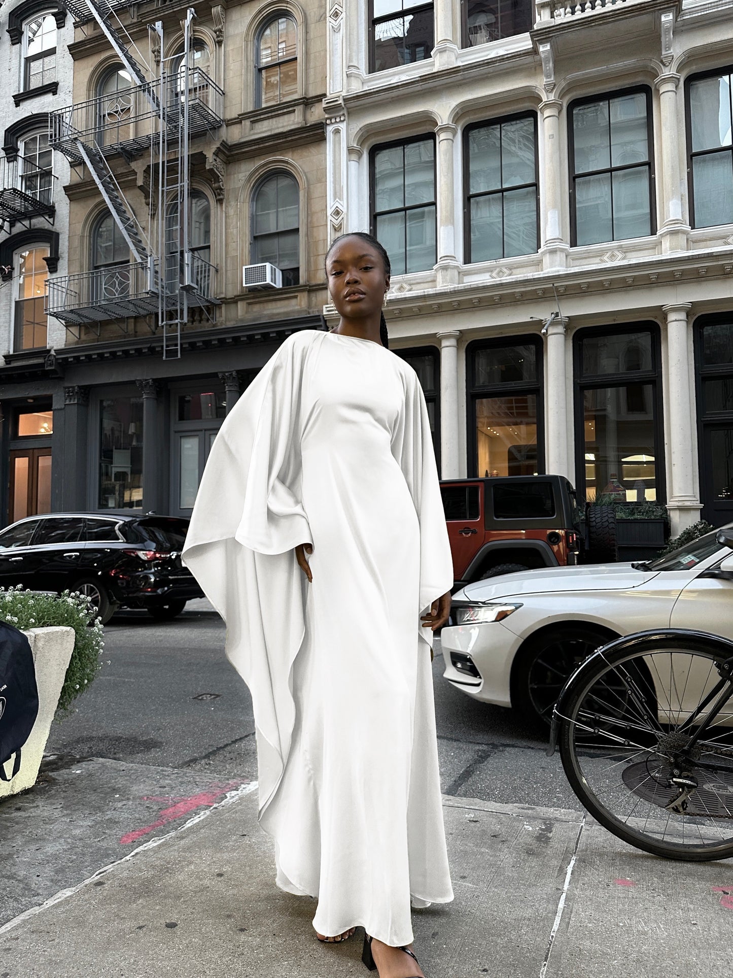 Pearl Satin Kaftan Dress