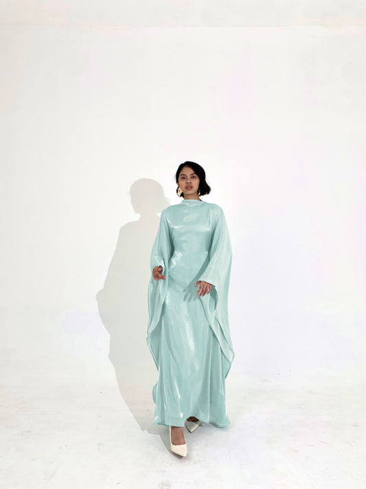 Sheen Kaftan Dress in Light Aquamarine | coming back mid-May