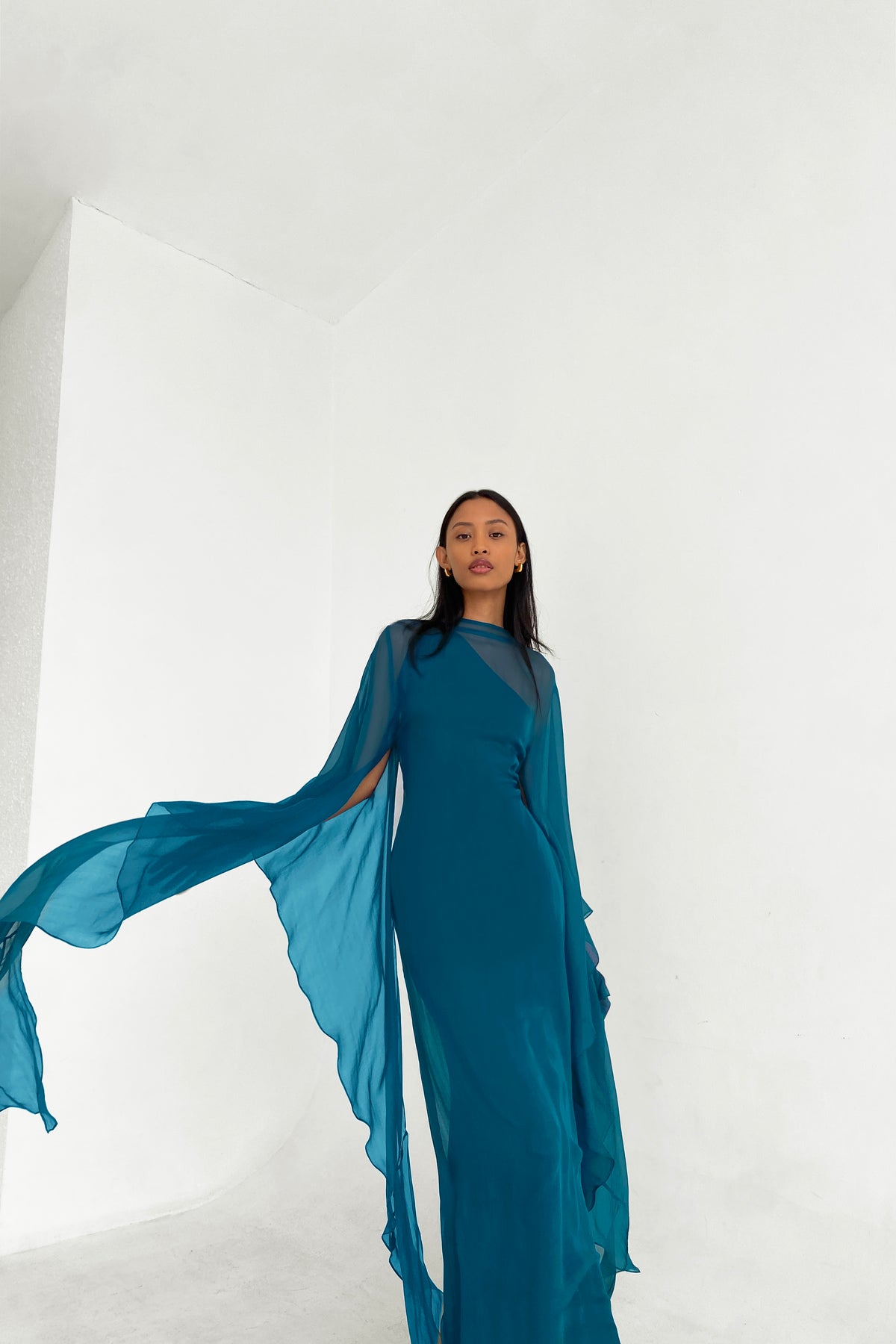 Pure Silk Dress in Dark Teal | Preorder ships in ~2 weeks