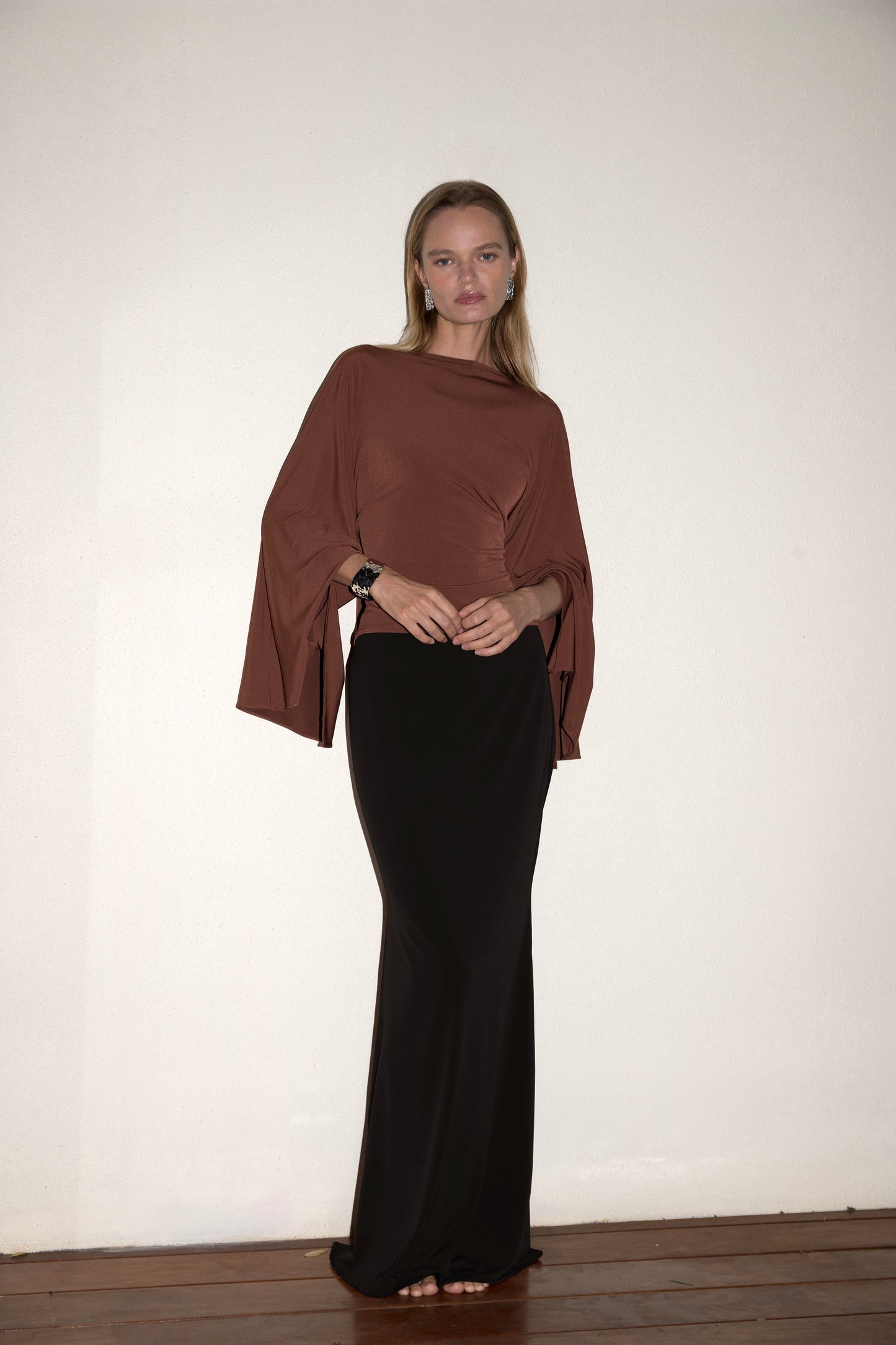 Toffee Brown Jersey Top