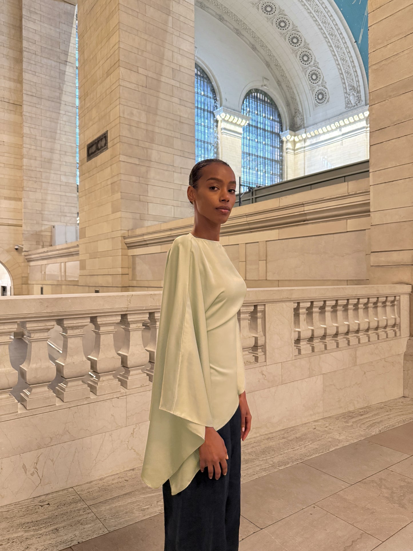 Asymmetrical Butterfly Top in Sage Green