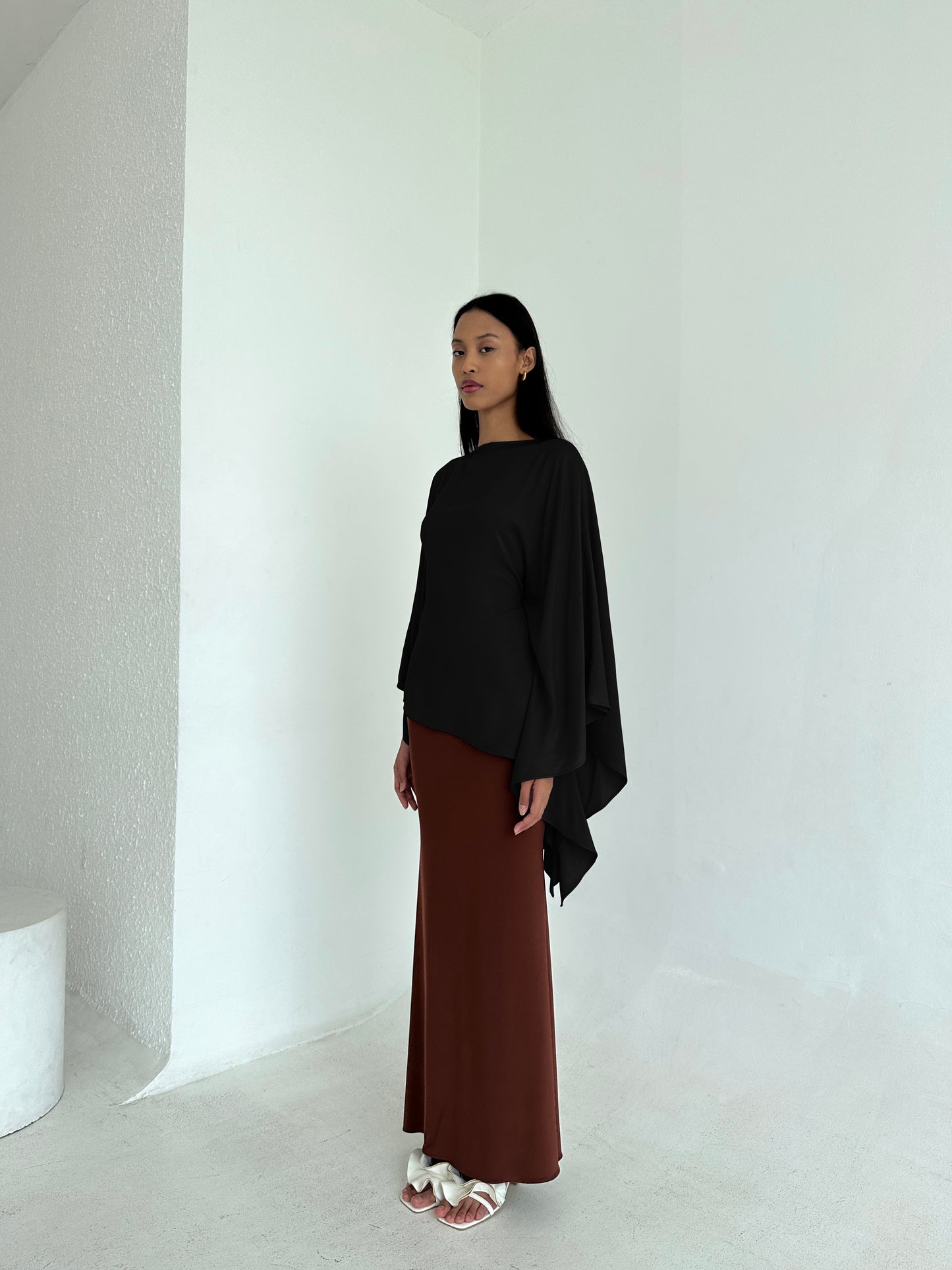 BLACK Asymmetrical Butterfly Top