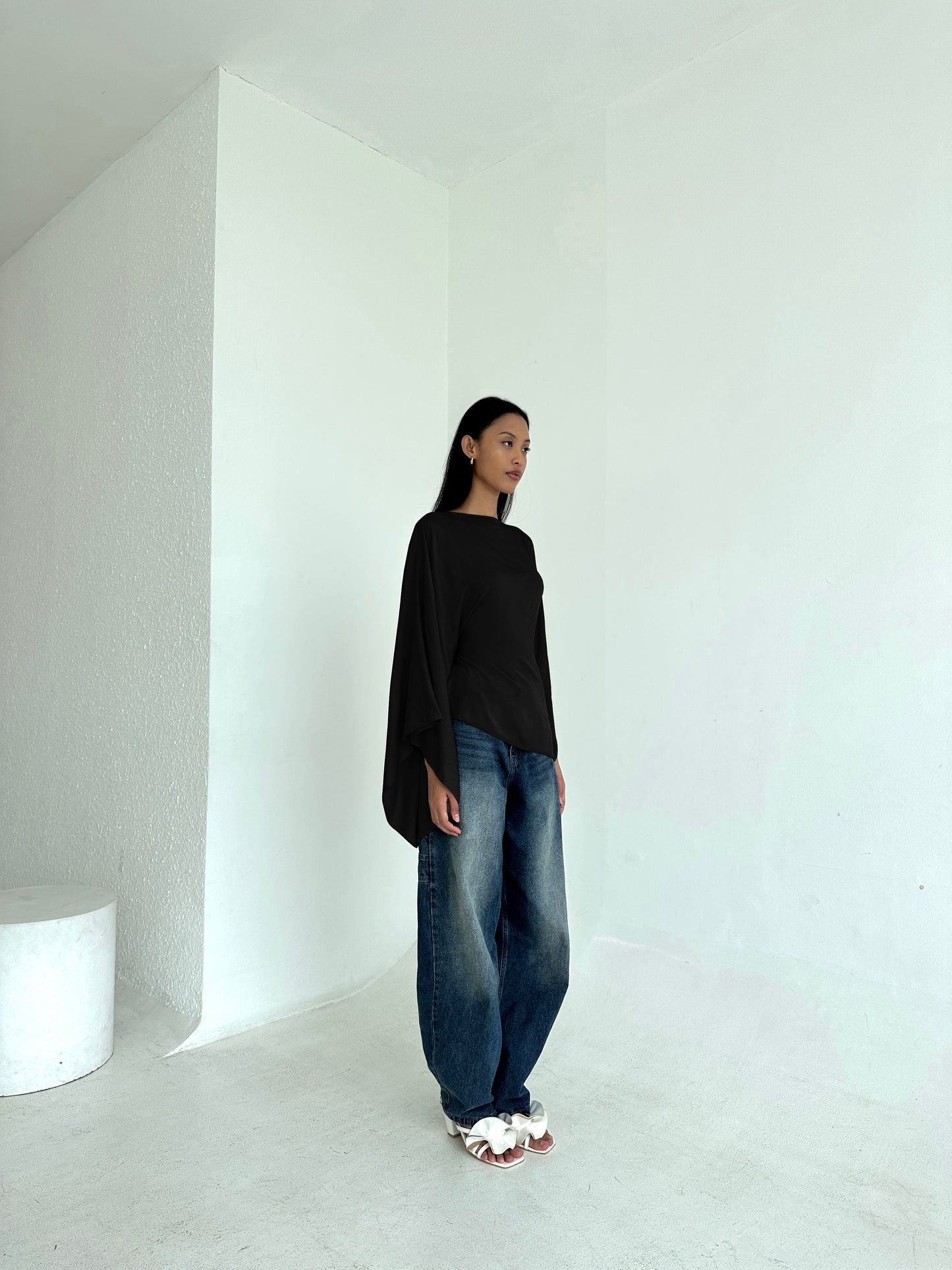 BLACK Asymmetrical Butterfly Top