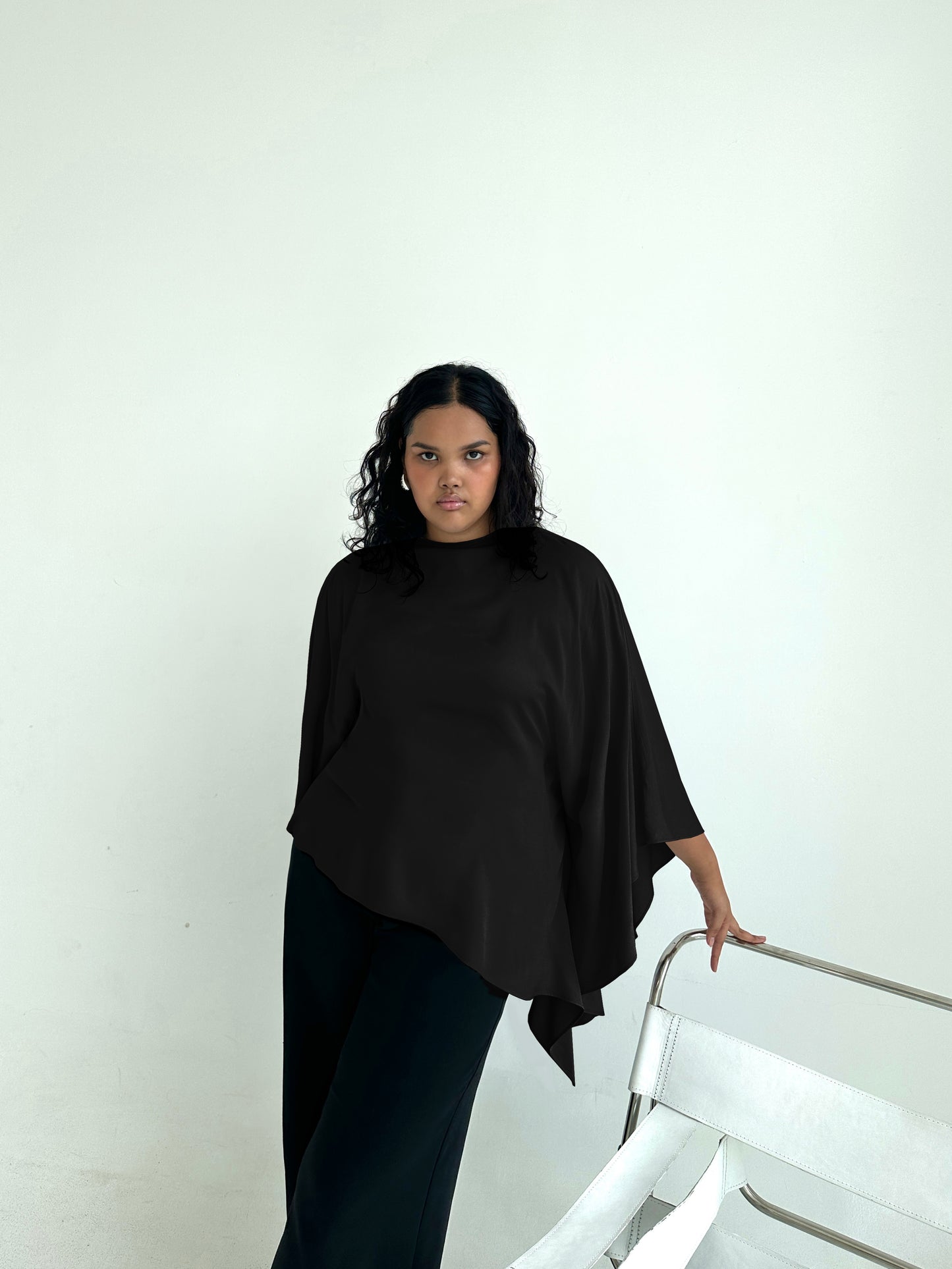 BLACK Asymmetrical Butterfly Top