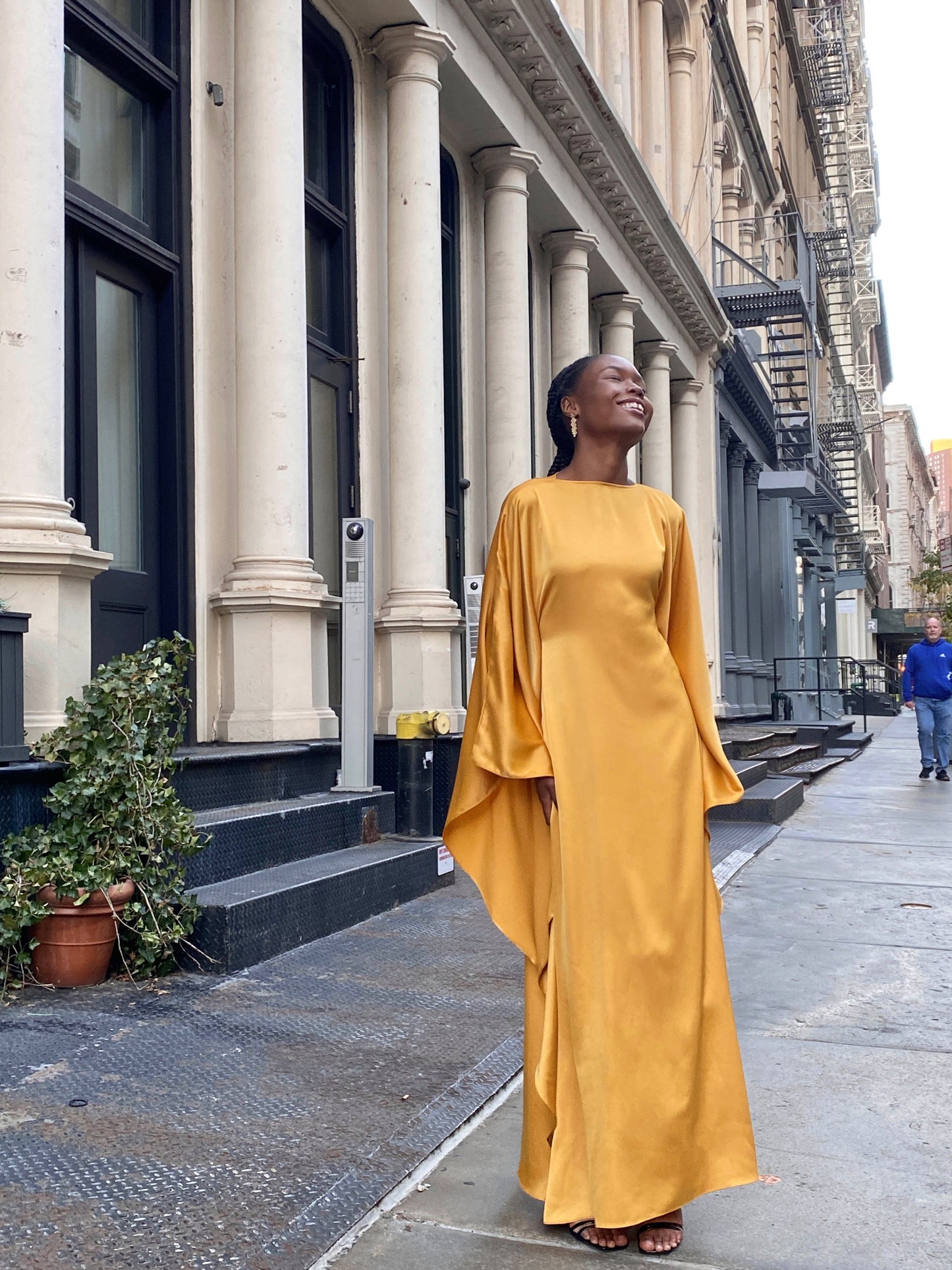 Honey Satin Kaftan Dress