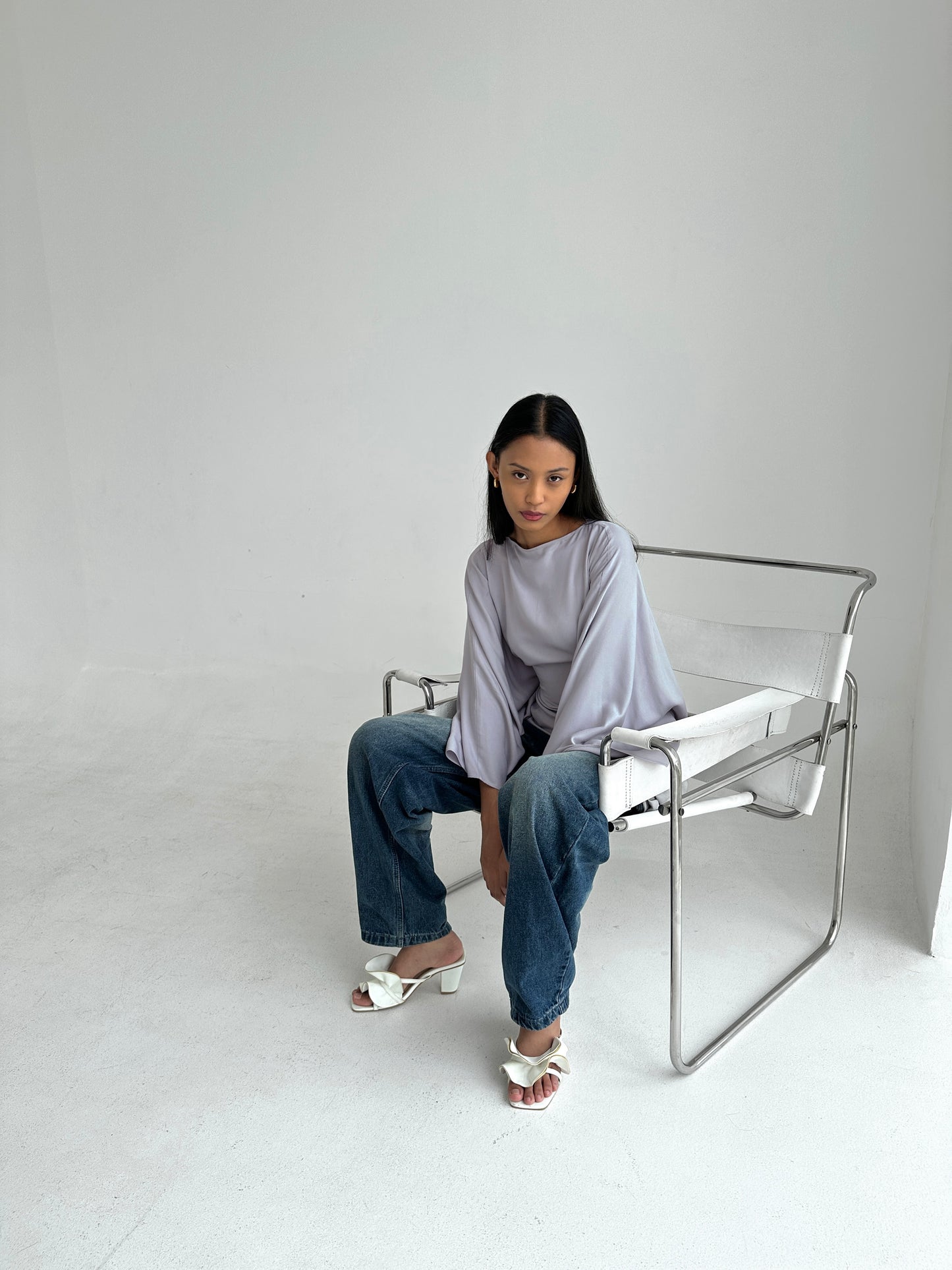 GRAY Asymmetrical Butterfly Top