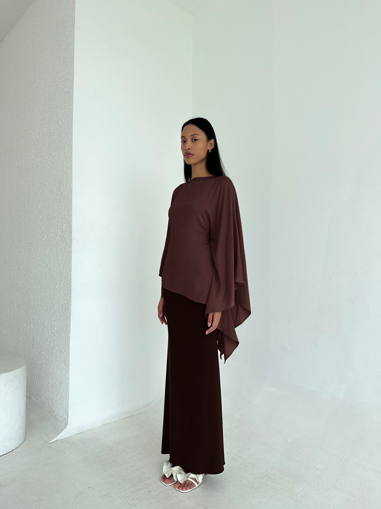 BROWN Asymmetrical Butterfly Top