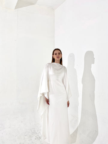 Pearl Satin Kaftan Dress