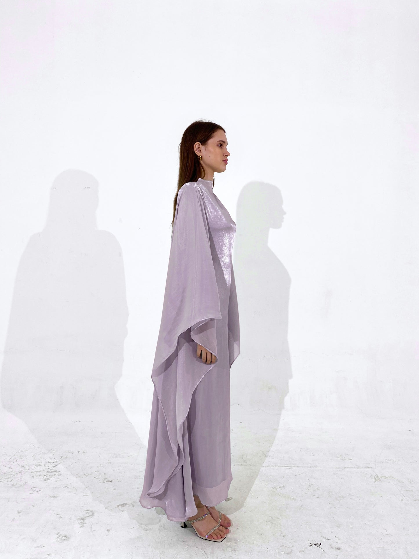 Sheen Kaftan Dress in Lilac