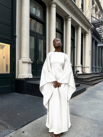 Pearl Satin Kaftan Dress