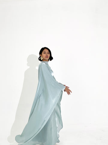 Sheen Kaftan Dress in Aquamarine