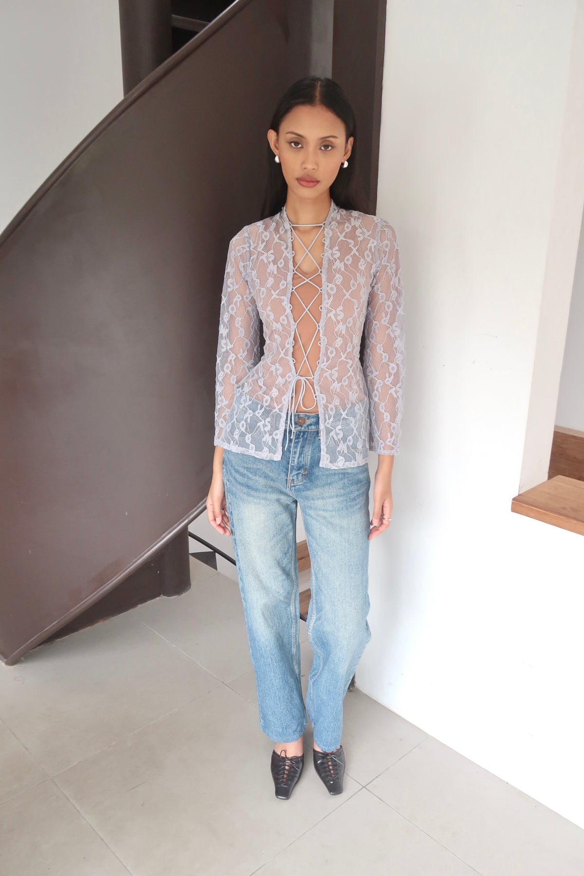 CALLIE Misprint Letter Lace in Blue | Limited Run