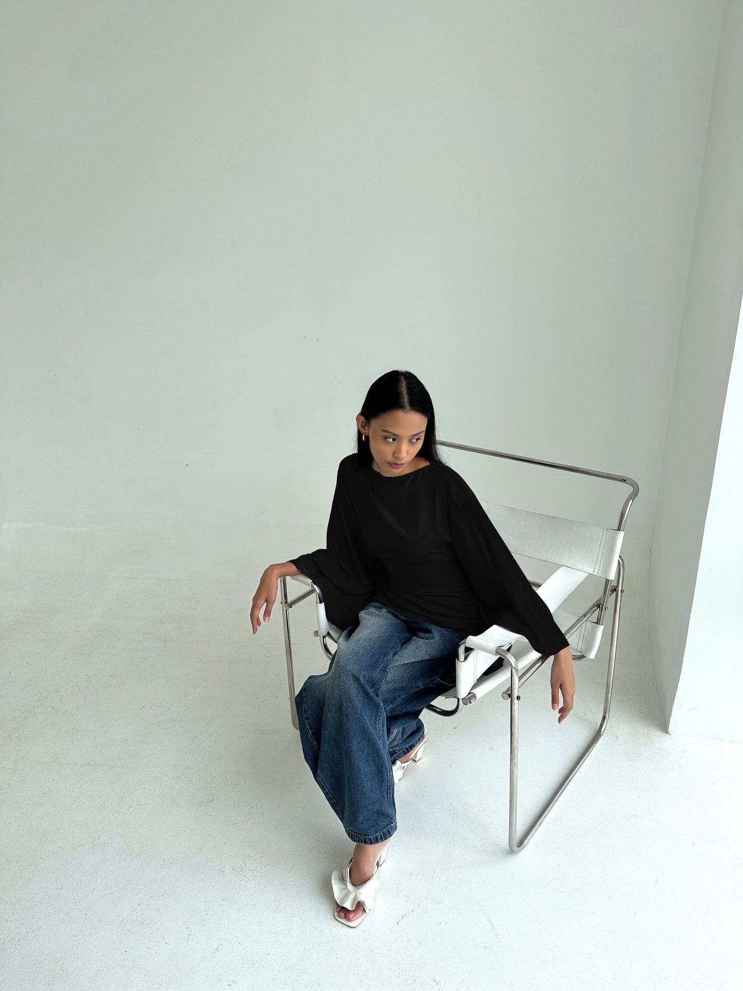 ESMÉ Asymmetrical Butterfly Top in Black