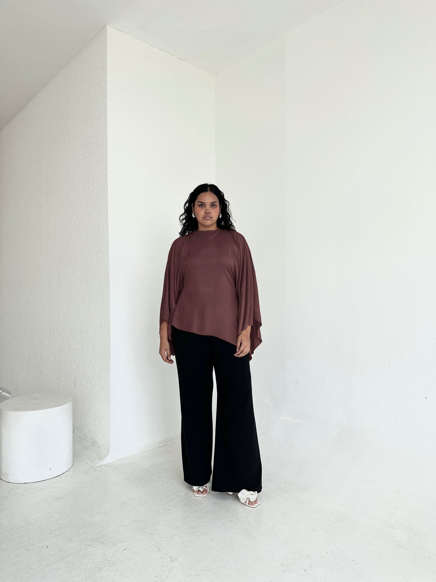 PLUS SIZE Esmé New York butterfly top adjustable ties waist long sleeve asymmetrical