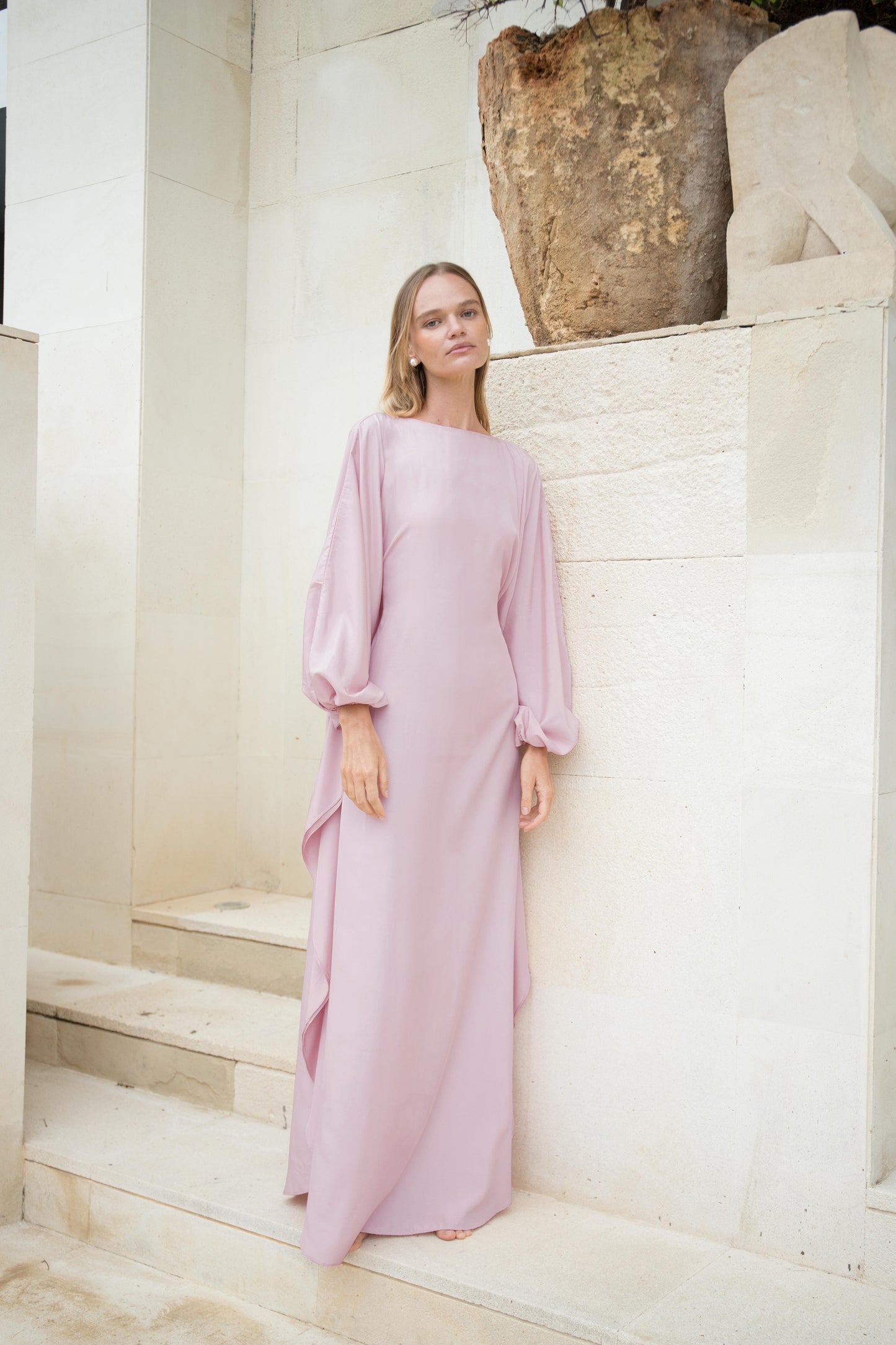 Silk Puff Kaftan in Pink Lilac | Final Batch