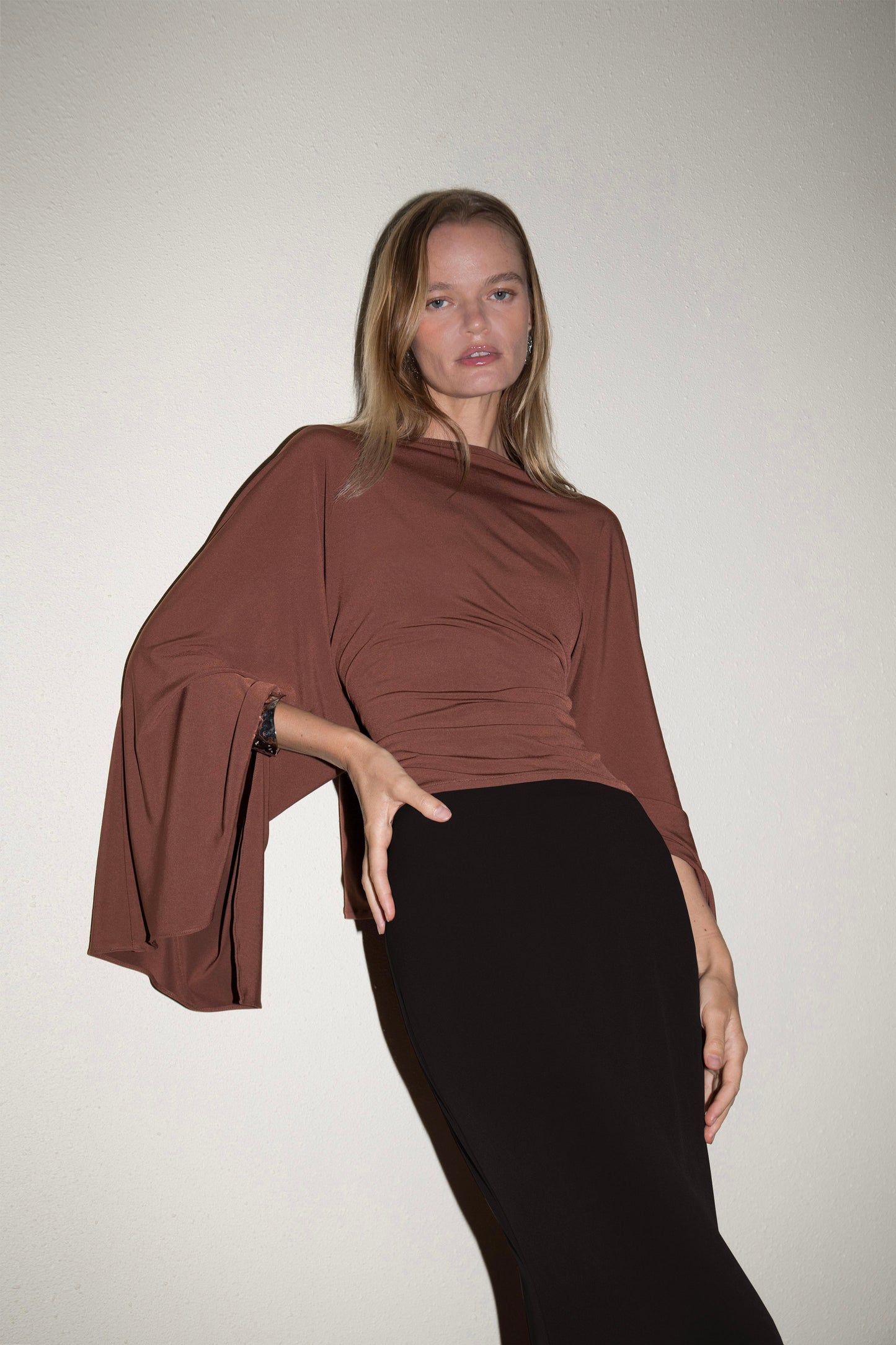 Toffee Brown Jersey Top