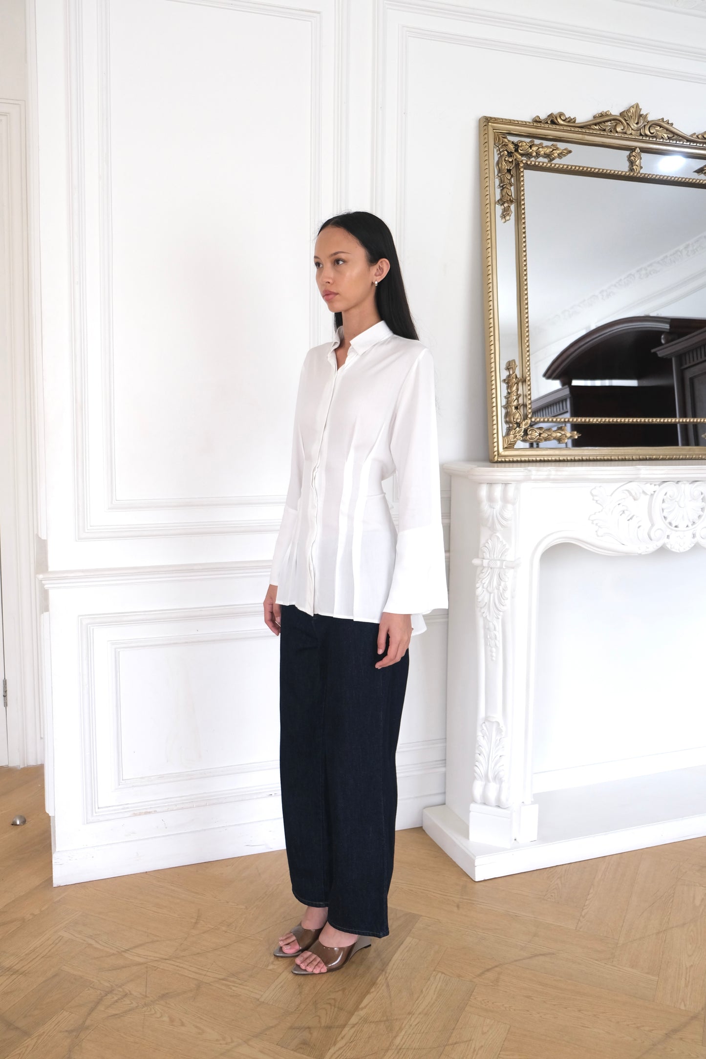 ESMÉ Cinched Tie Waist Shirt
