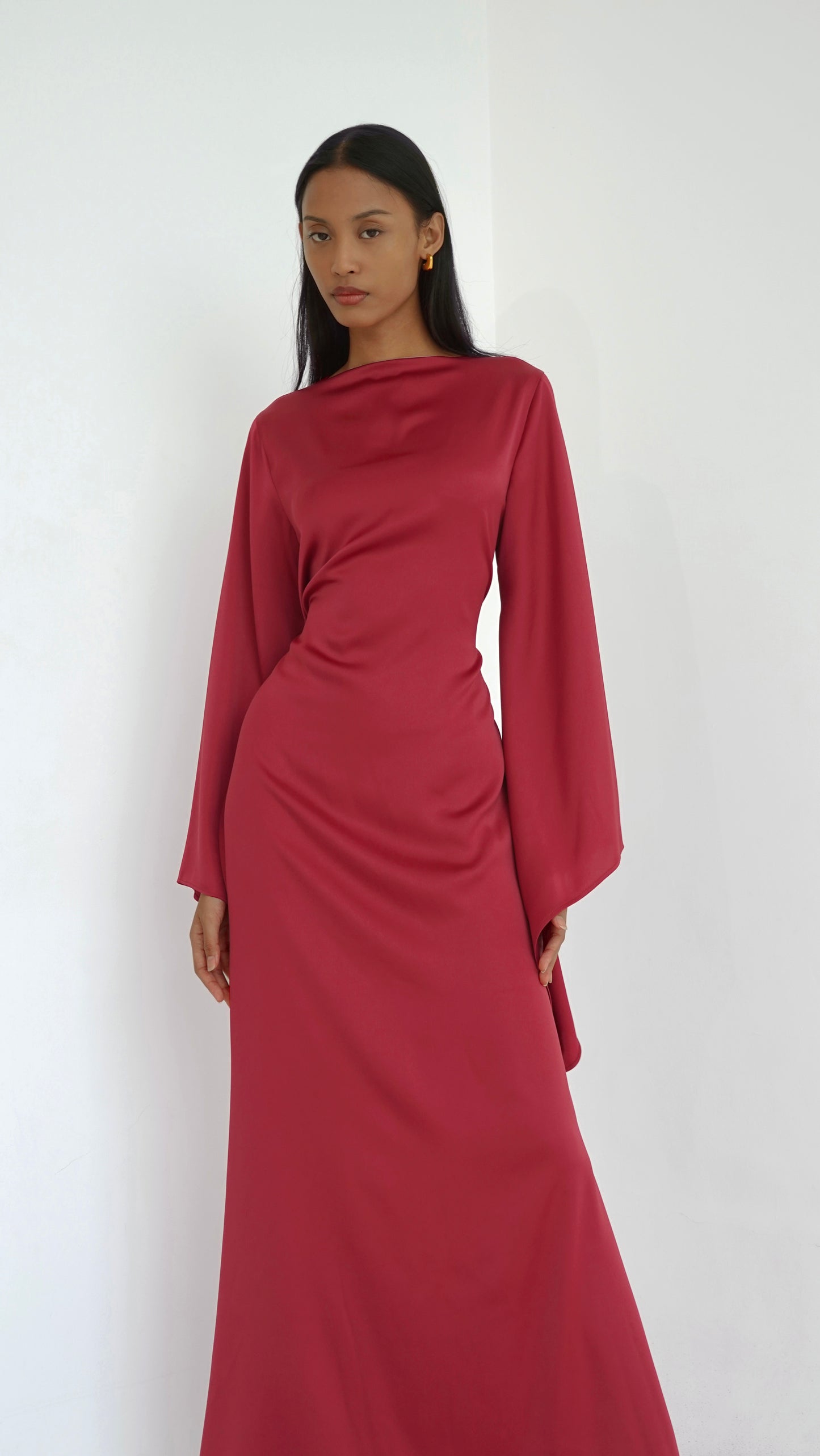 Tulip Dress in Red Rose