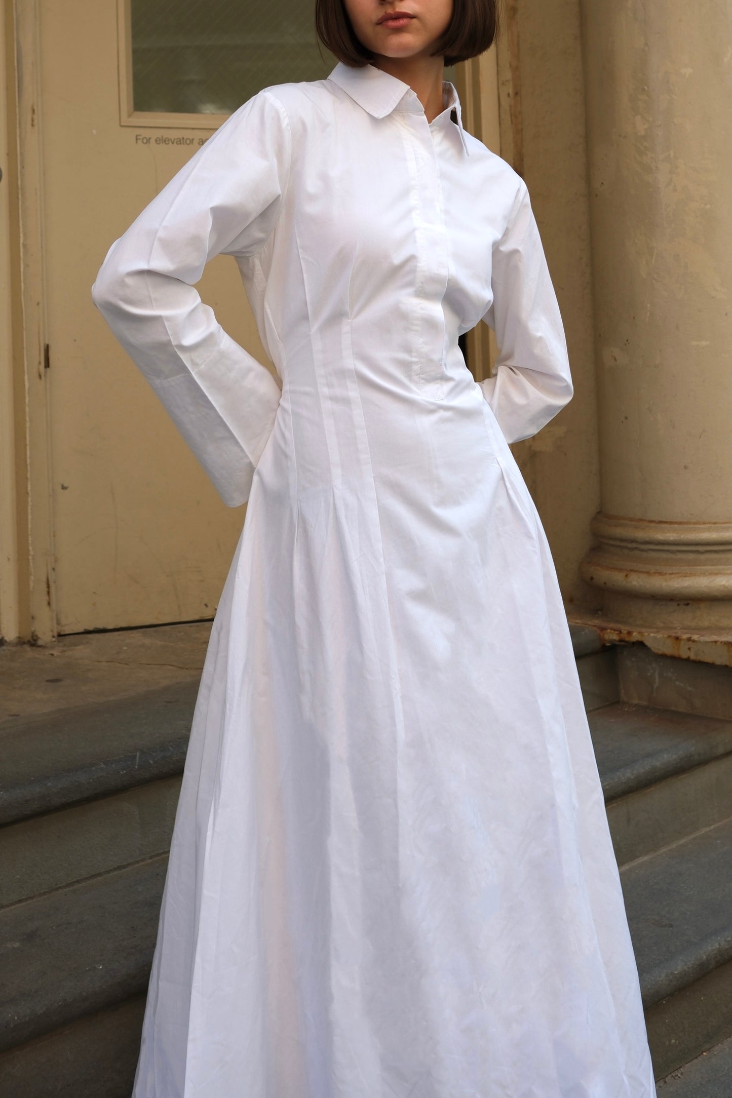 GAIA Cinched Cotton Tencel Dress