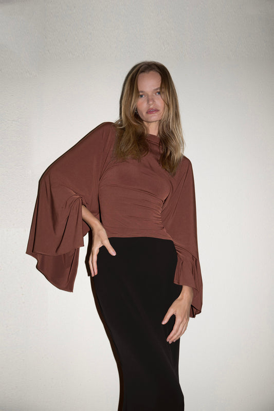 Toffee Brown Jersey Top