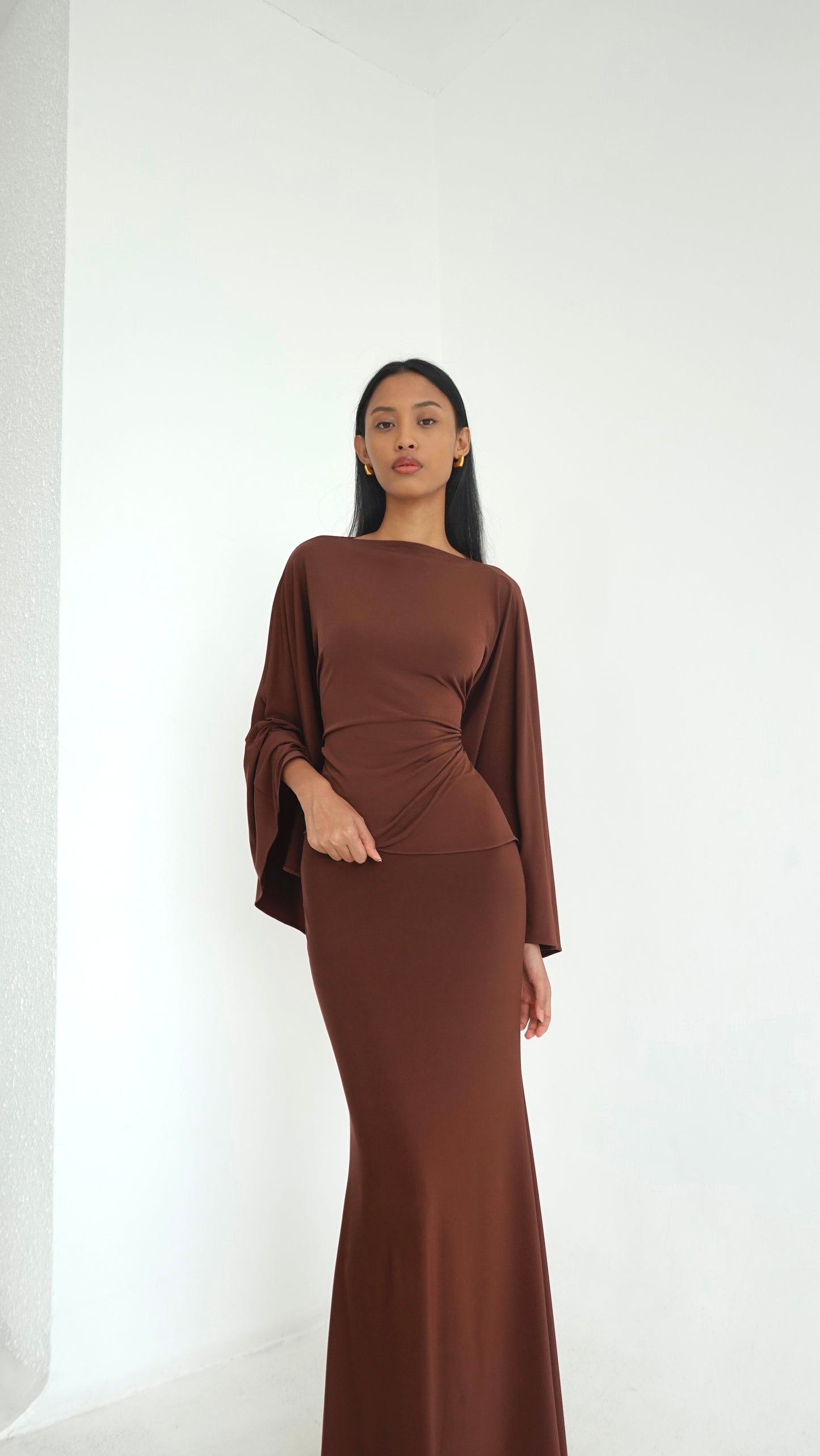 Toffee Brown Top & Skirt Set | PREORDER ships July 10-25