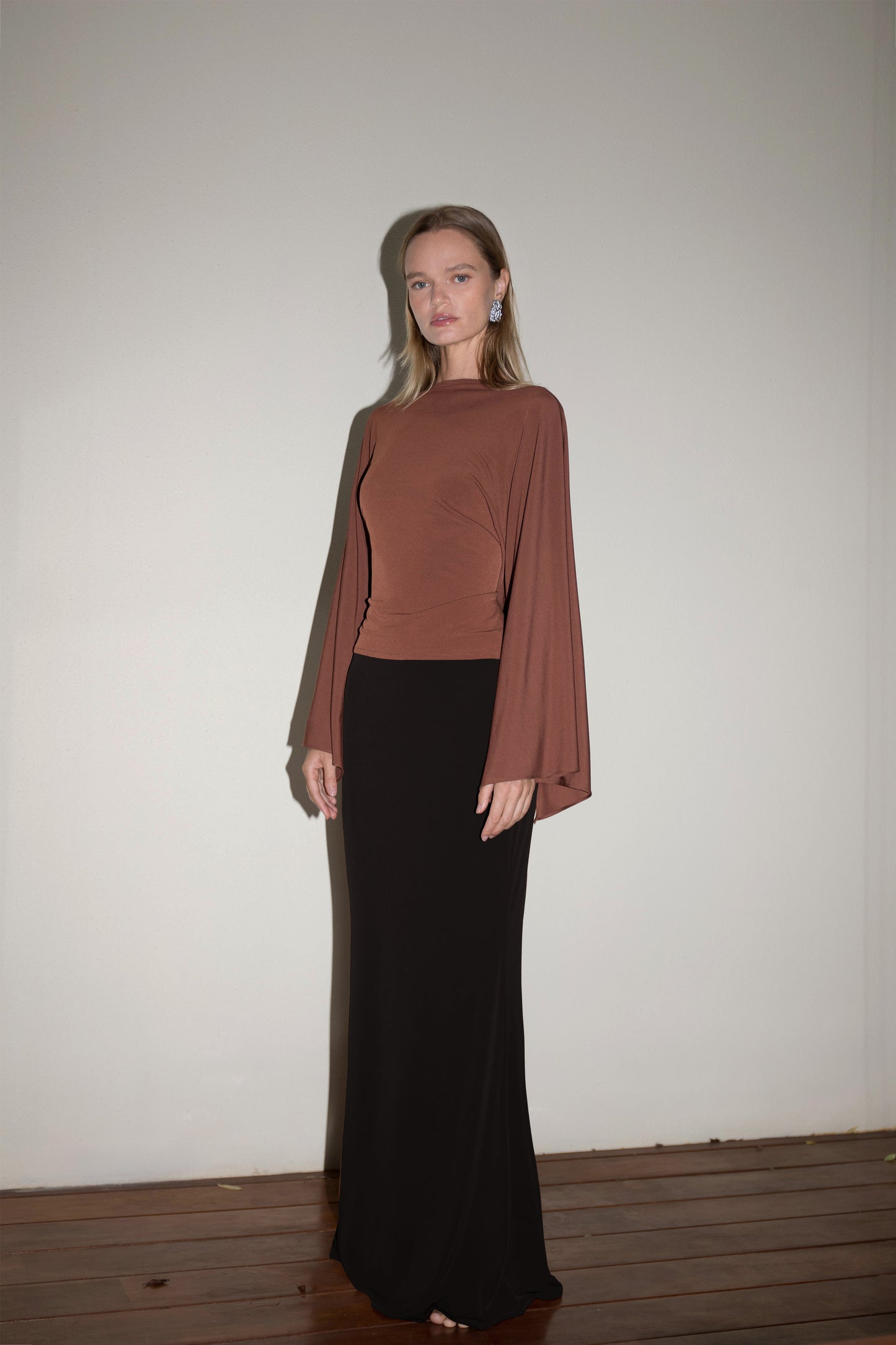 Toffee Brown Jersey Top