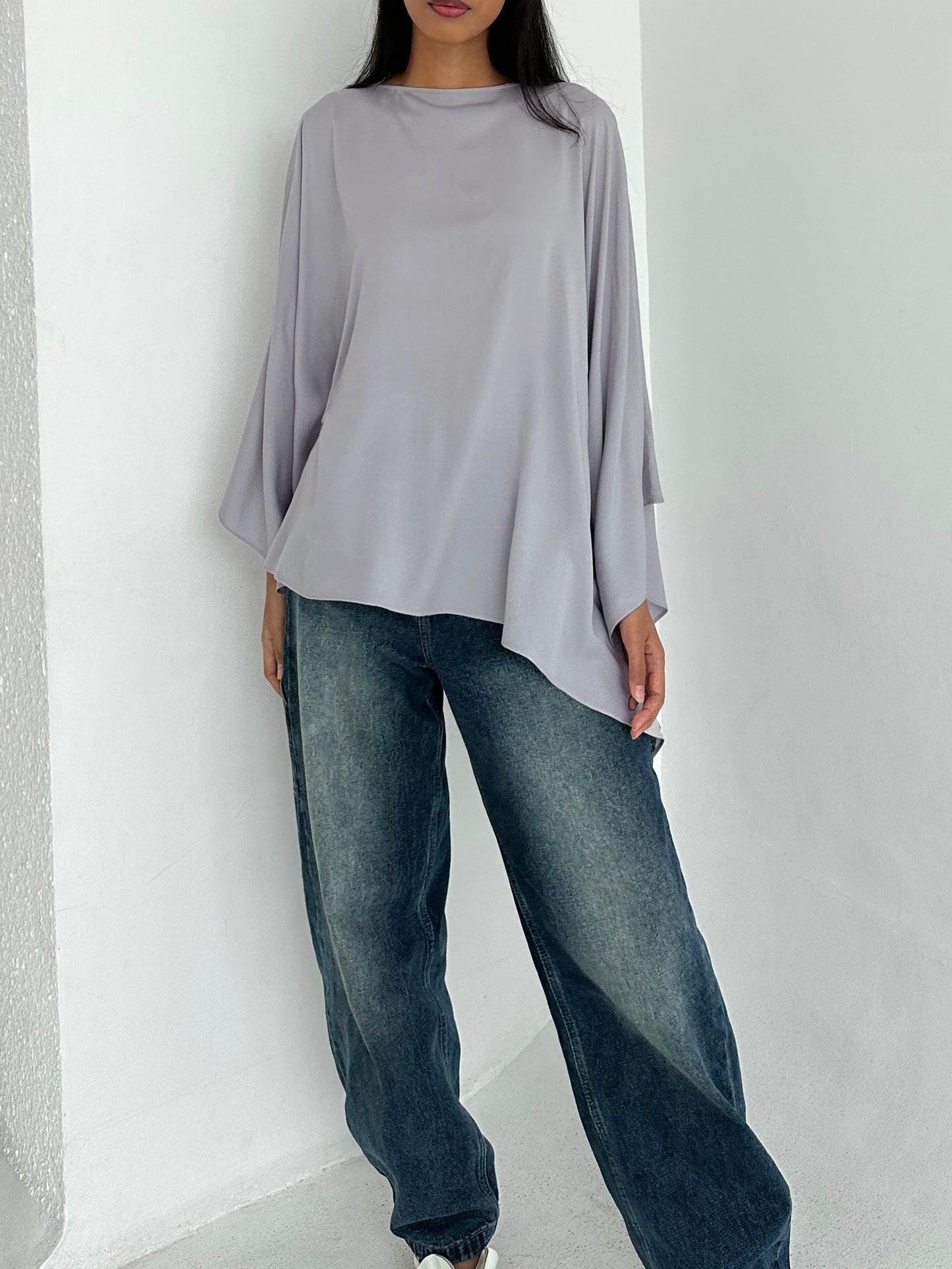 GRAY Asymmetrical Butterfly Top