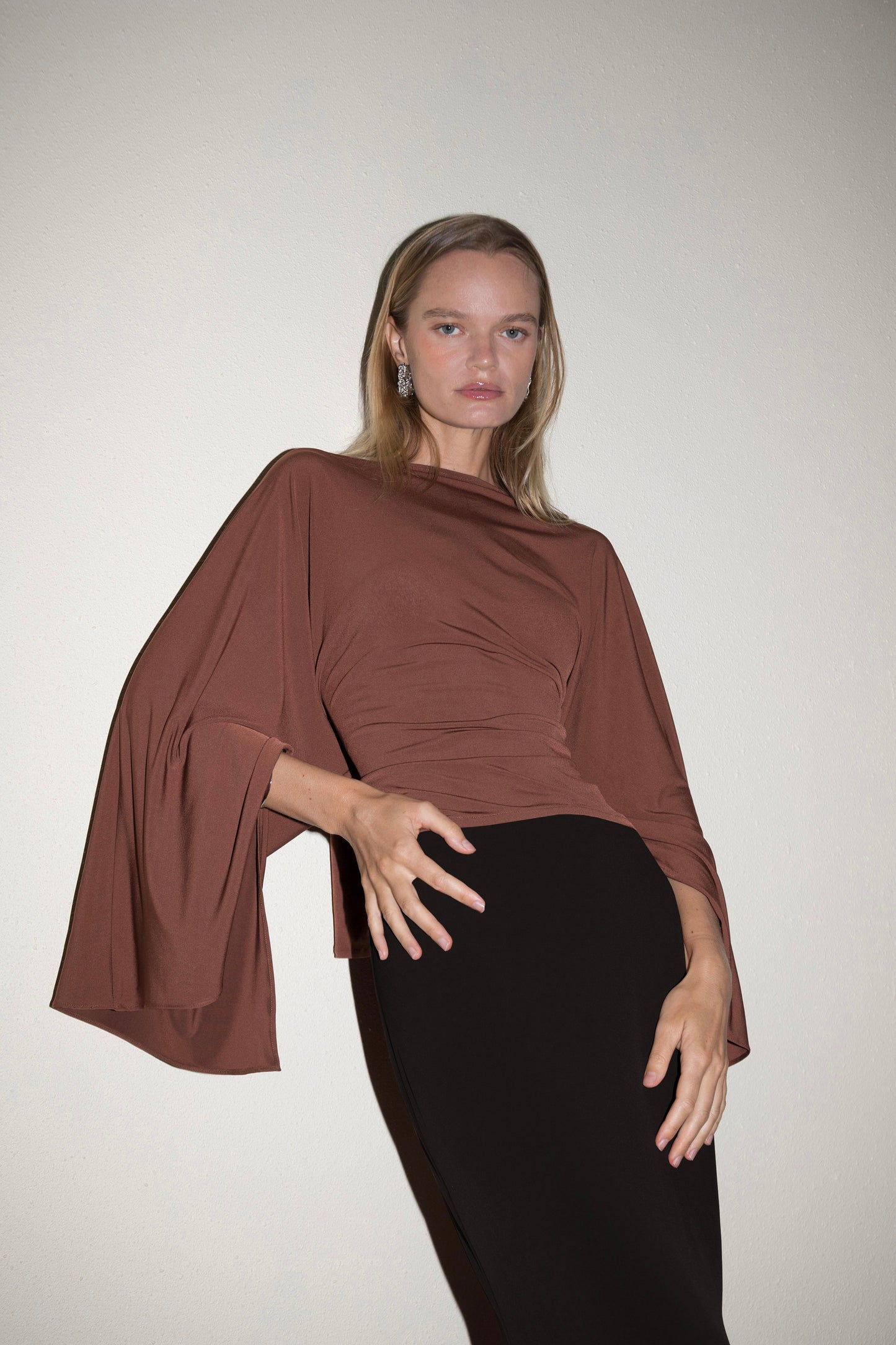 Toffee Brown Jersey Top