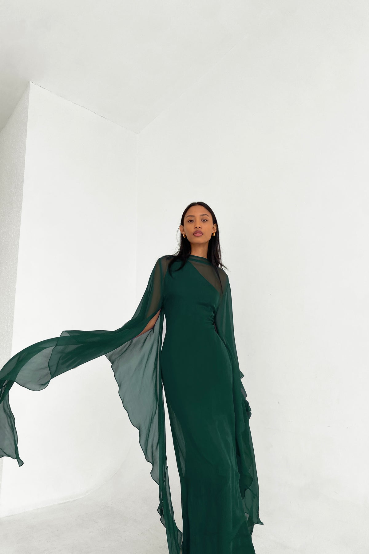 Pure Silk Dress in Deep Green | Preorder ships in ~3 weeks