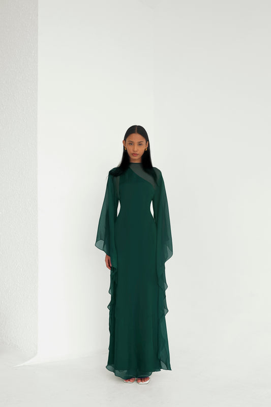 Pure Silk Dress in Deep Green | Preorder ships in ~2 weeks