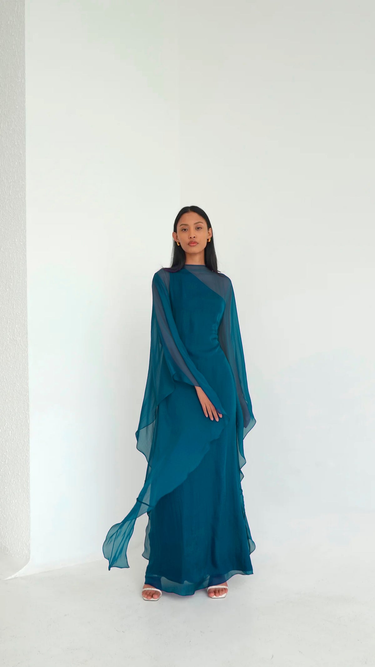 Pure Silk Dress in Dark Teal | Preorder ships in ~2 weeks