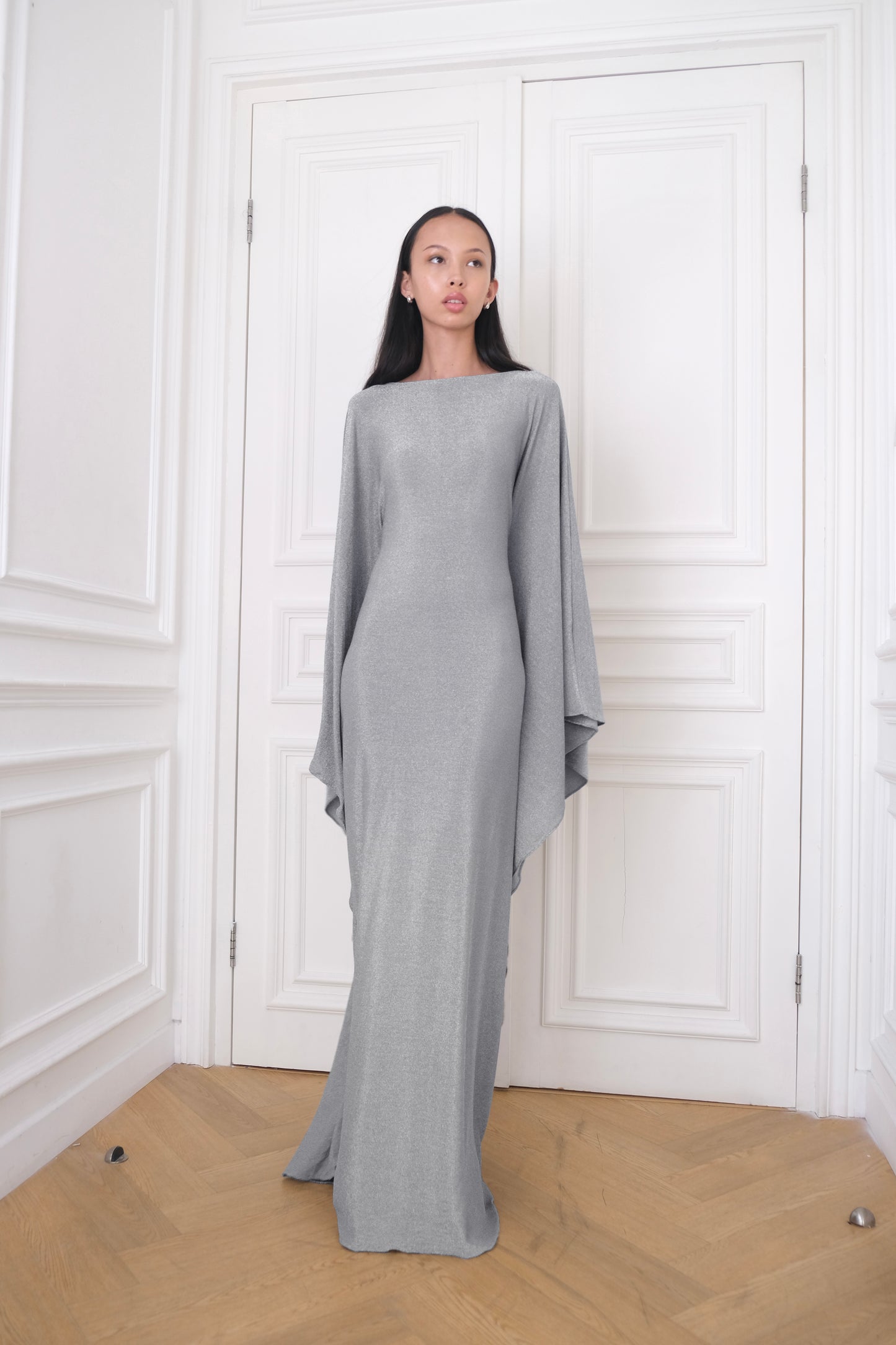 MOONLIGHT Kaftan Dress | A shimmery silver kaftan dress