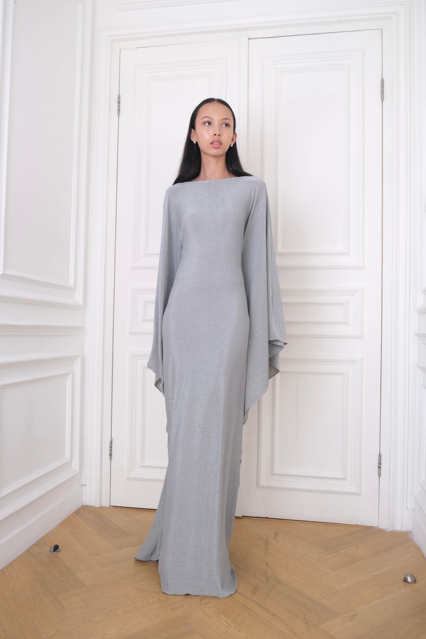 MOONLIGHT Kaftan Dress | A shimmery silver kaftan dress