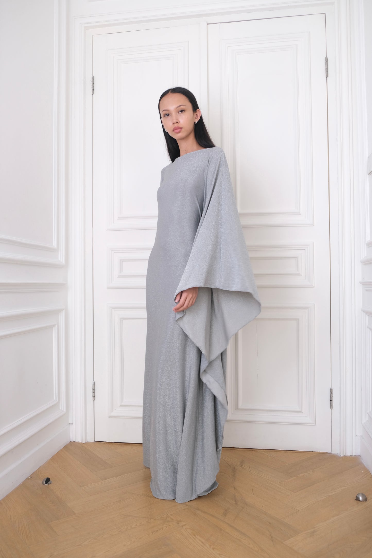 MOONLIGHT Kaftan Dress | A shimmery silver kaftan dress