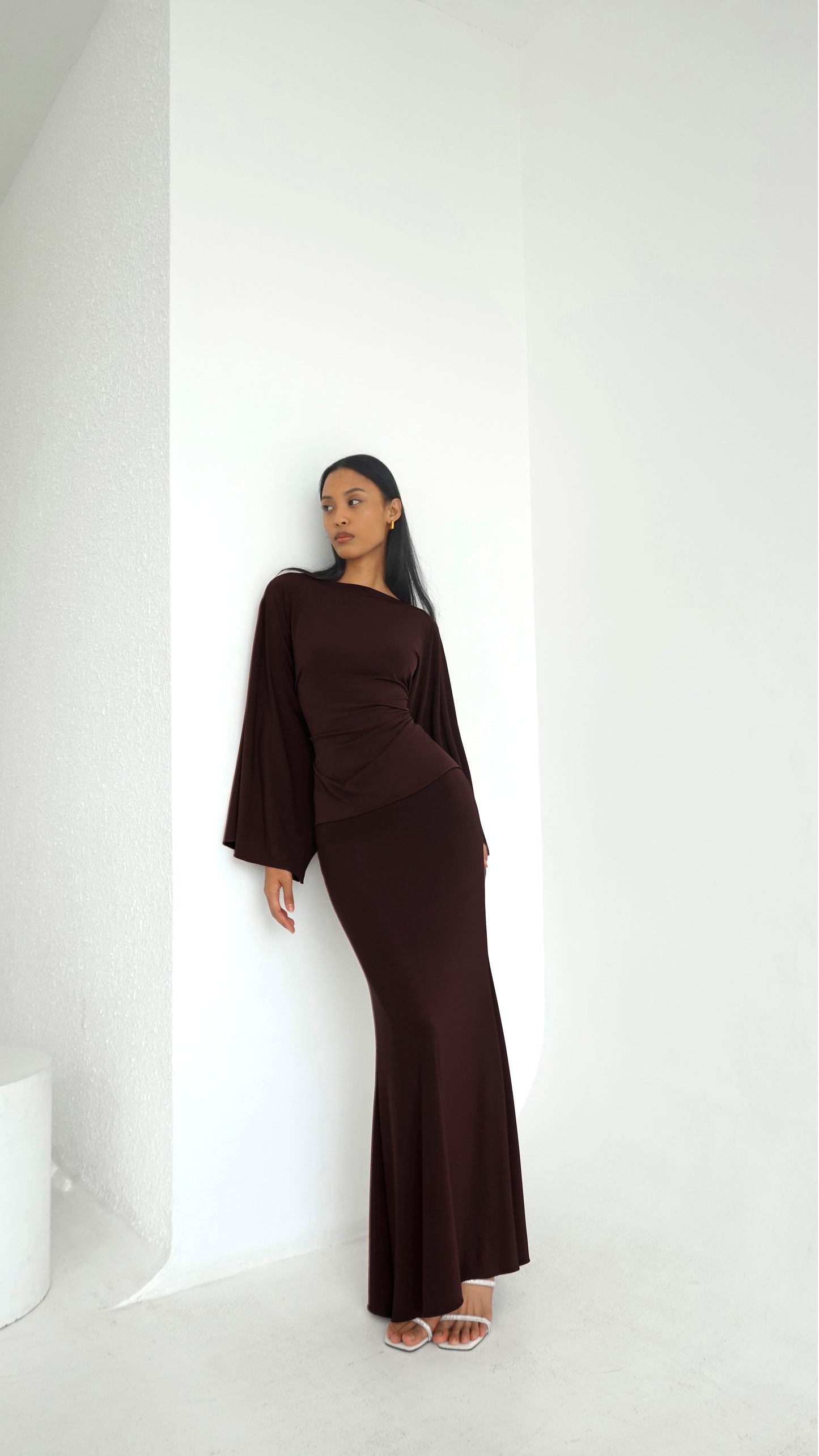 ESME Top & Skirt Set in Coffee | NEW