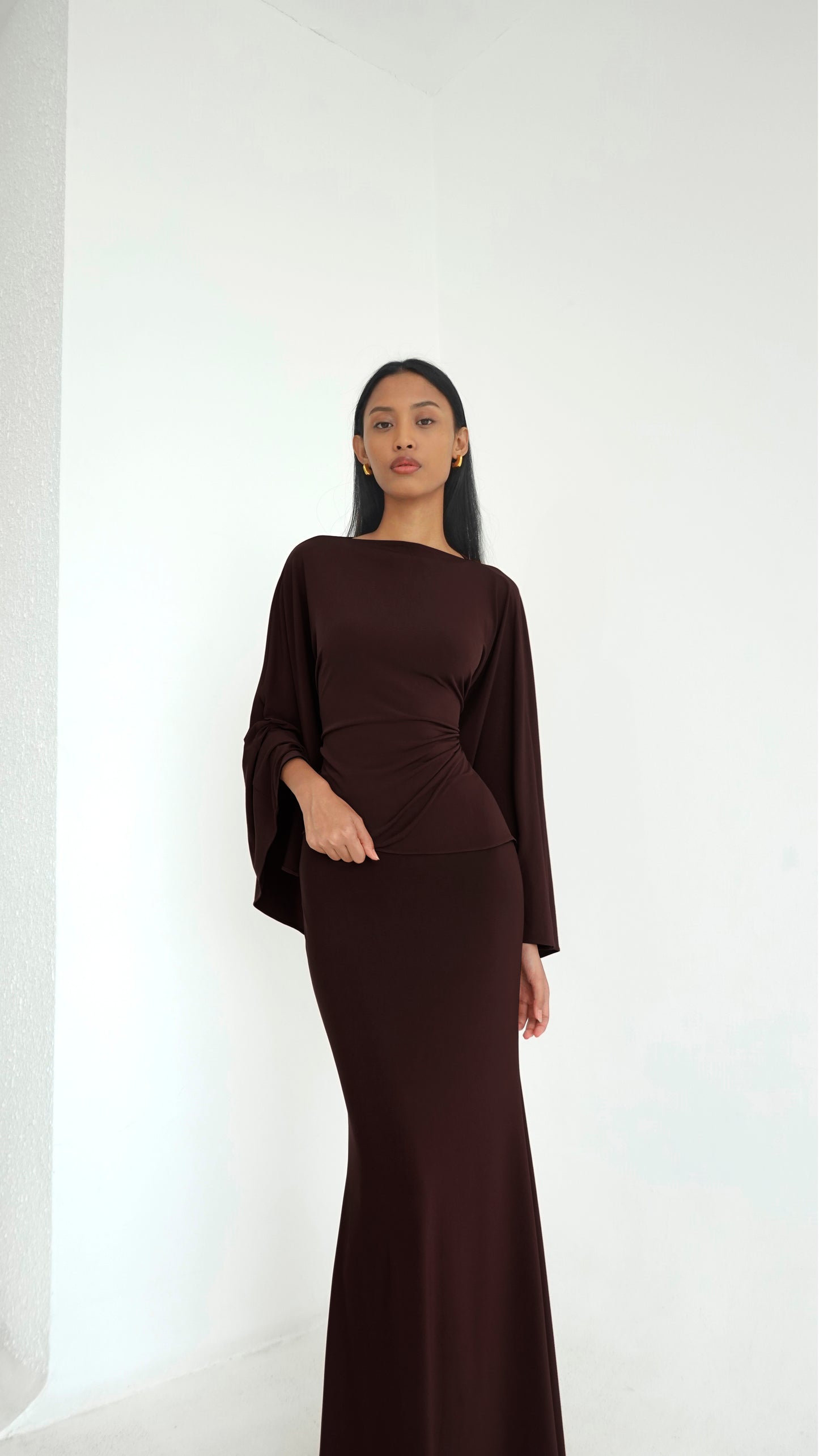 ESME Top & Skirt Set in Coffee | NEW