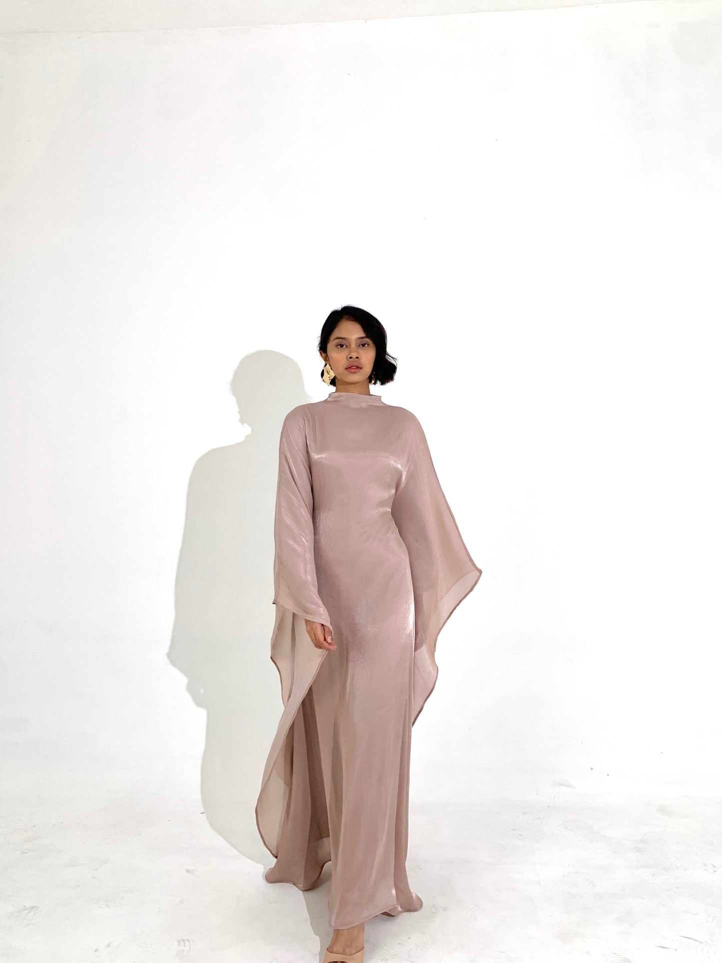 Sheen Kaftan Dress in Rose Gold | coming back end of May-early June