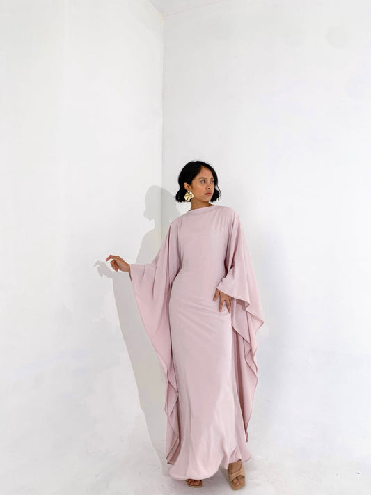 Dusty Pink Plissé Kaftan Dress | coming back May 3-5
