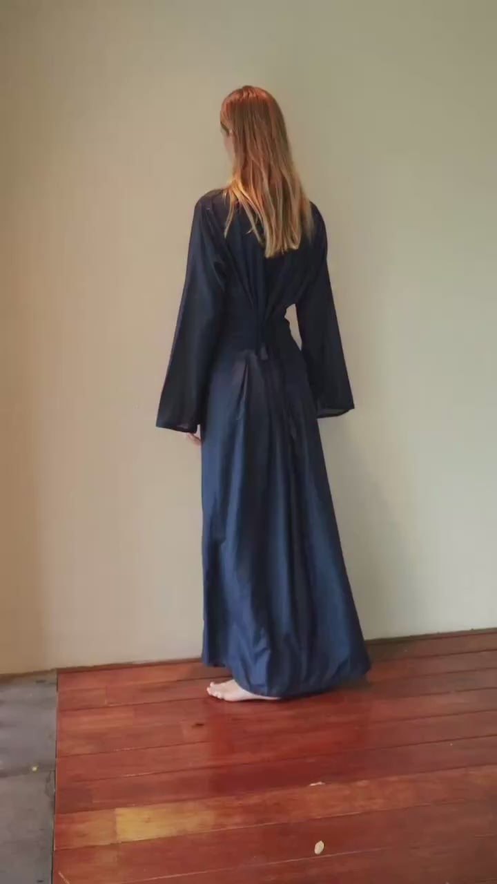 Silk-Cotton Cinched Dress in Black | final batch – Esmé New York